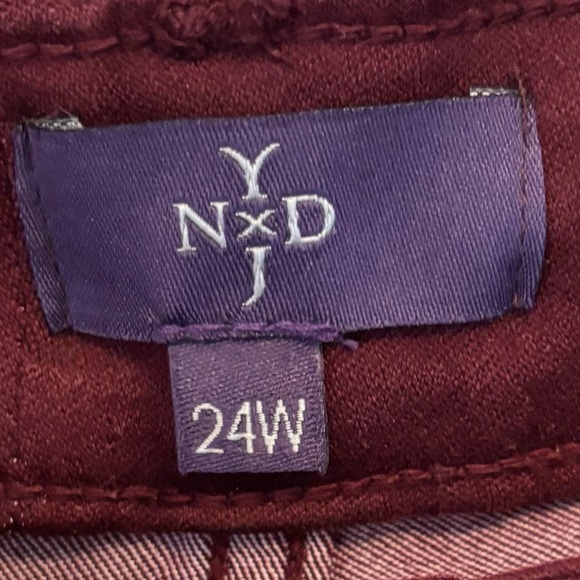 NYDJ Not Your Daughter's  Legging Jeans  Pants-Maroon- Sz 24W-Lift Tuck USA - Picture 3 of 12